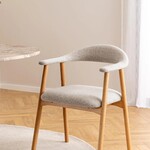 Eetkamerstoel met armleuning, Furniqs, Addi, Seat beige Danny 3